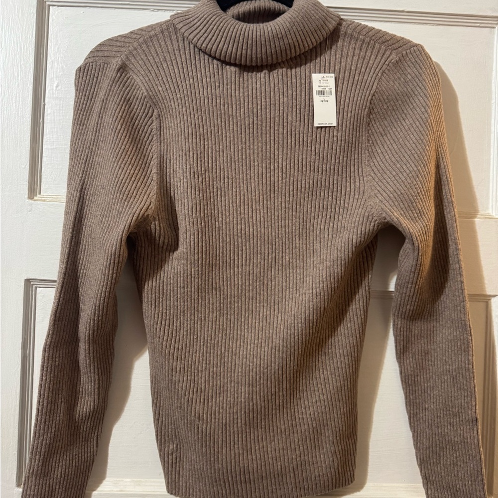 Old Navy Ribbed Taupe Turtleneck Sweater
